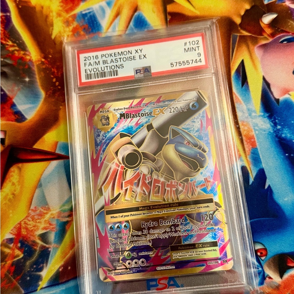 2016 POKEMON XY EVOLUTIONS #102 FA/M BLASTOISE EX EVOLUTIONS PSA 9